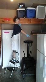 Fritz and freezer and refrigerator and tread mill