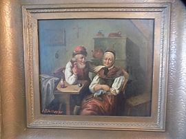 Antique German Oil Painting