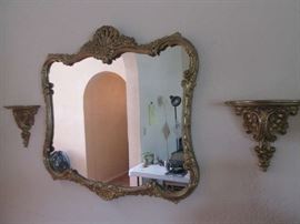 1930's Rococo mirror and sconces