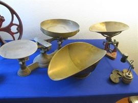 BS & M scale; extra pan; Troemner scale; some misc. pieces