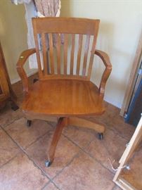 solid wood banker's desk chair
