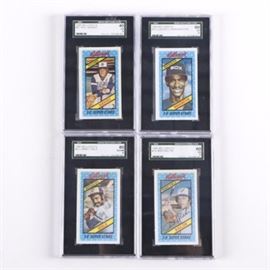 1980 Kellogg's "3D Super Stars" Baseball Cards: A collection of 1980 Kellogg’s 3D Super Stars baseball cards. Included is #14 Bob Bailor, #22 Larry Hisle, #34 Claudell Washington and #51 Phil Neikro. Each card features a holographic image and has been encapsulated and graded by SGC with grades ranging from three to six.