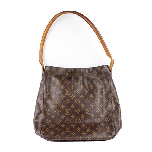 Louis Vuitton GM Looping Monogram Canvas Handbag: A Louis Vuitton GM Looping Monogram Canvas handbag. This bag features the classic monogrammed canvas with a single tan leather looped handle. The piece is finished with signature alcantara lining and interior pocketing. The date code reads SD0042.