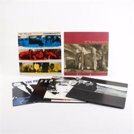 U2, Pretenders and Police LPs: A collection of six LPs including Synchronicity by The Police, The Unforgettable Fire, War and The Joshua Tree by U2, and The Singles and Get Close by Pretenders.