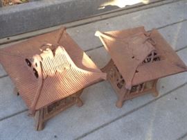 vintage metal exterior metal candle holders.