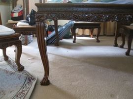 Detail work of carved table
