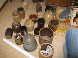 Numerous crocks from late 1800's to early 1900's