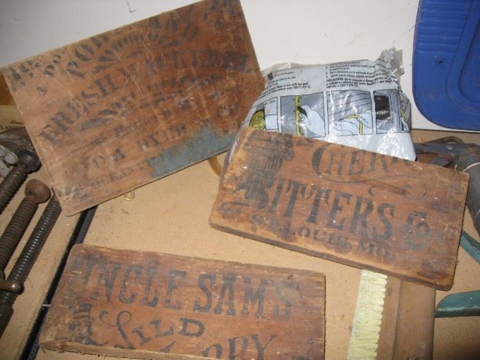 Vintage wood signs