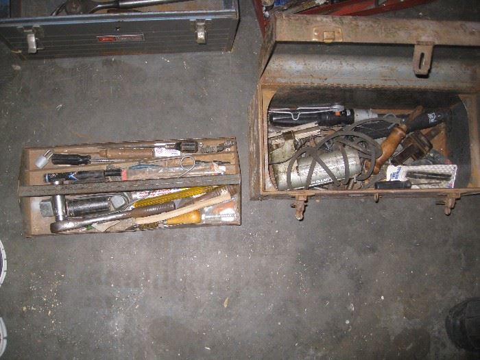 Various tools and box