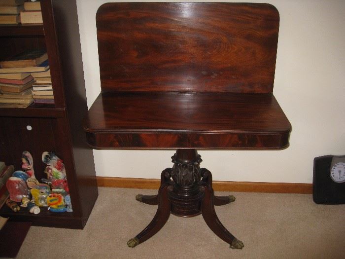 Victorian flip top and swivel table open