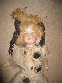 Armand Marseille 390A 2.11 antique German Bisque doll - clothing appears to be original