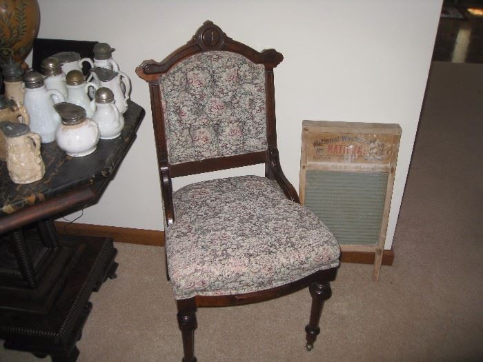 Vintage chair and washboard