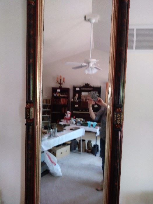 Large pier mirror ornate center-side accents