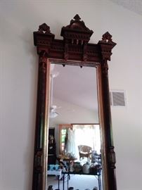 Gorgeous Large (11' approximate) pier mirror crown and half of mirror 