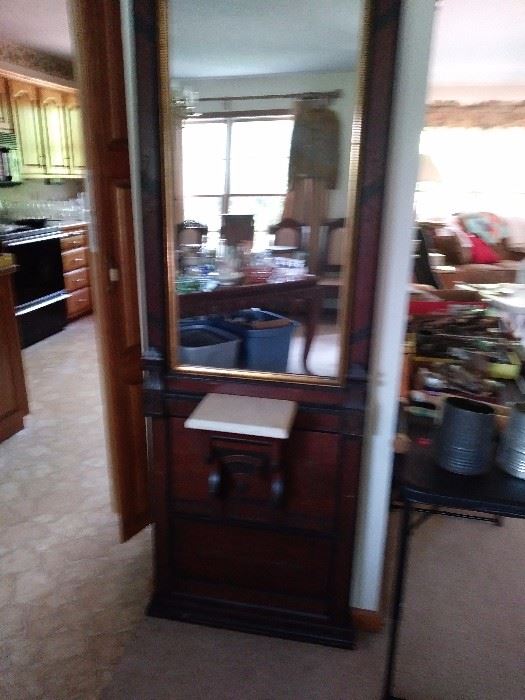 Smaller Victorian pier mirror approximately 8' tall