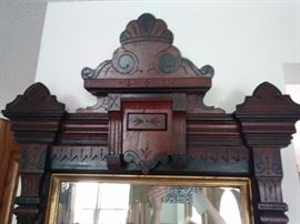 Large Victorian 11' pier mirror full crown.  So many details add the `crowning' touch to an already beautiful mirror!