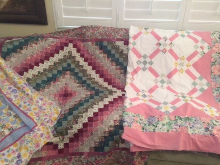 Several beautiful unfinished Quilts
