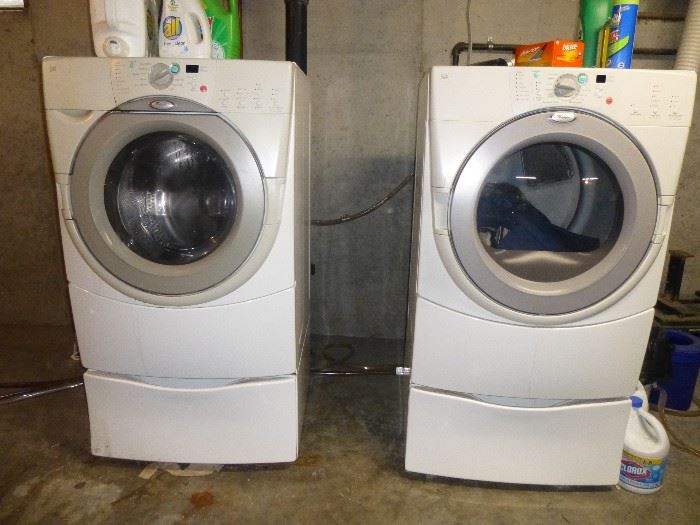 VERY NICE WHIRLPOOL DUET, FRONT LOAD WASHER AND DRYER