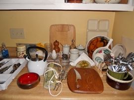 Flatware, hand mixer and various kitchen items