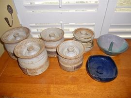 Handmade pottery canister set