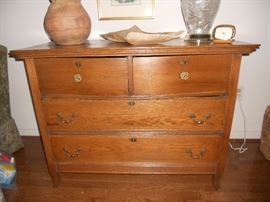 Antique oak chest with 4 drawers--great shape!