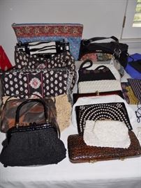 Nice selection of purses both vintage and "new"--many well known brandnames                                                         Several purses sold Friday: both Vera Bradleys and some of the vintage ones