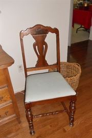 Vintage side chair with upholstered seat