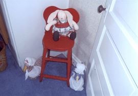 Reese Sale Vintage red metal childs chair