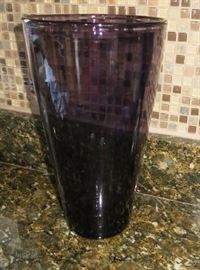 Large purple glass vase