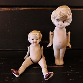 Antique porcelain bisque miniature dolls