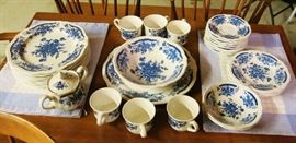 Blue & White dishes, partial set