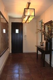 Console Table, Mirror and Large Map of Paris