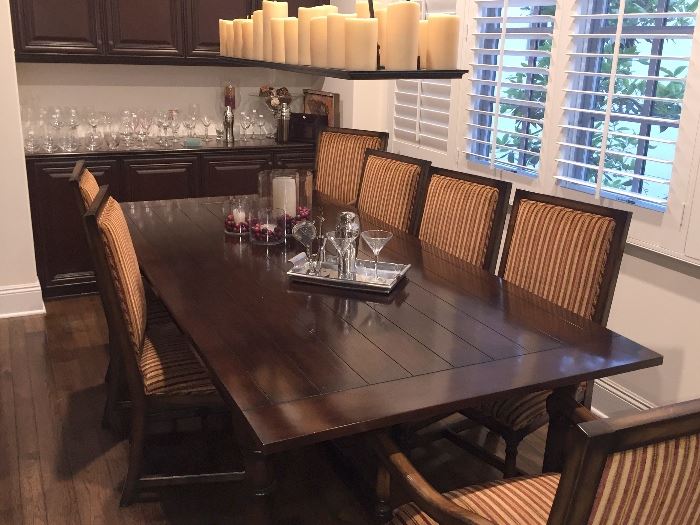 Exquisite Custom Dining Room Table and 8 Chairs. Like New!