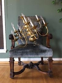 Chandeliers, Antique Armchair 
