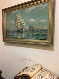Pearson Seascape with Clipper Ship 