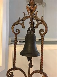 Antique Bell with Cast Iron Stand 