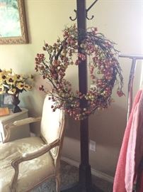 Hat rack & berry wreath