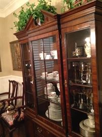 China cabinet loaded with lovely selections