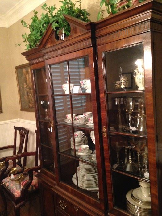 China cabinet loaded with lovely selections