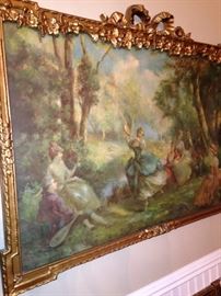 Ladies in a meadow framed art