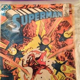 Vintage comic books including Superman, Donald Duck, Porky Pig, etc.