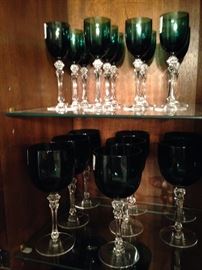 Colorful green stemware