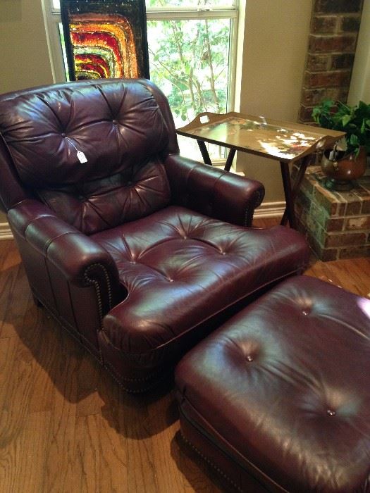 Leather chair & ottoman to match sofa