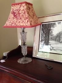 Small decorative lamp; "Springtime in Virginia" art