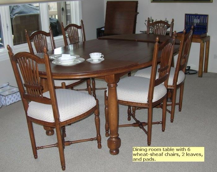 Dining room set with wheat sheaf chairs