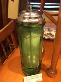 Depression glass straw dispenser