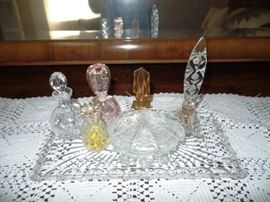 A collection of perfume flacons 
