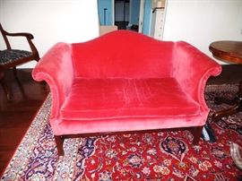 Vibrant two- seater, two available. Would make a really unique living room set