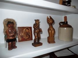 A shelf full of bric-a-brac