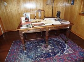 Carved desk or large library table